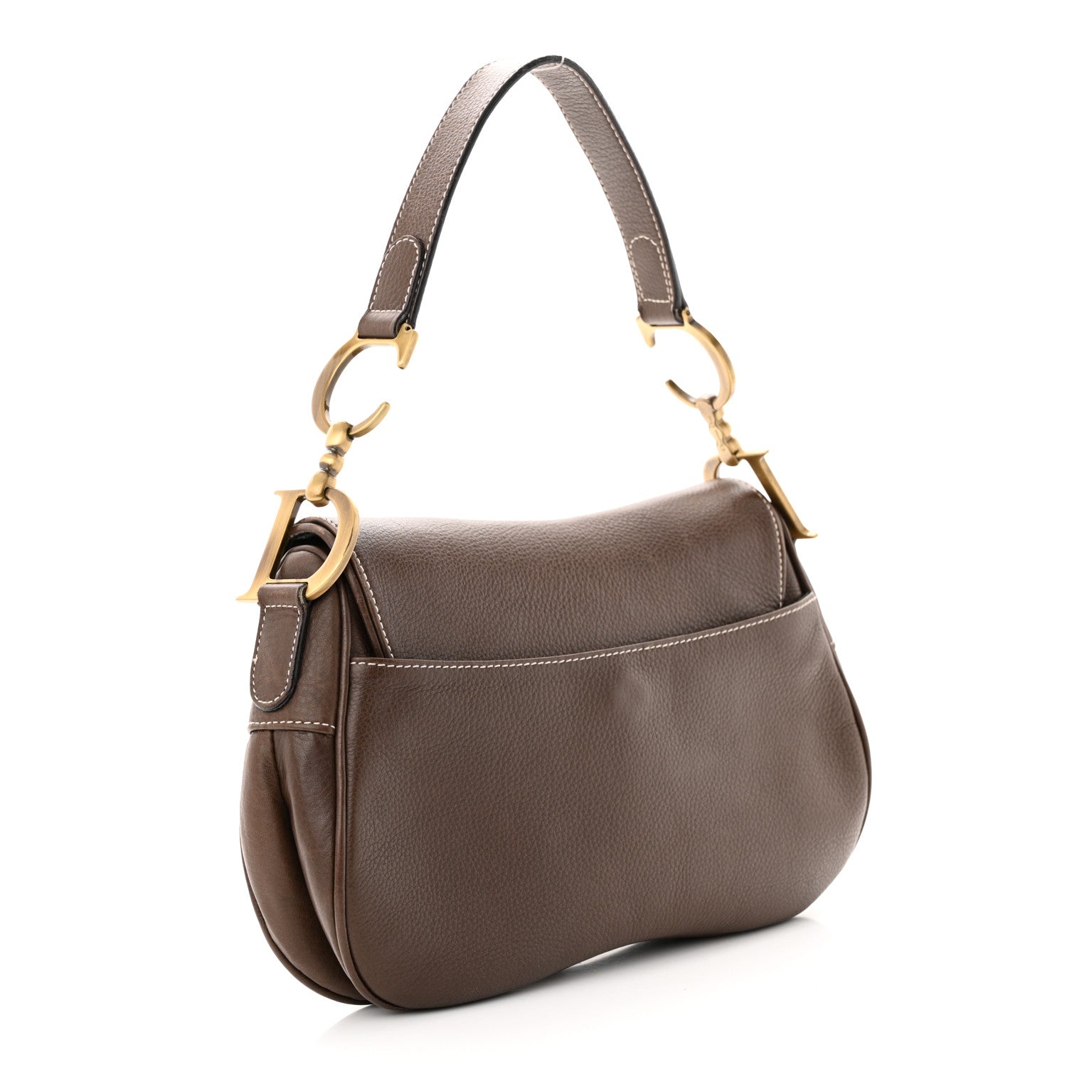 Christian Dior Calfskin Double Saddle Bag Brown 3 of 13