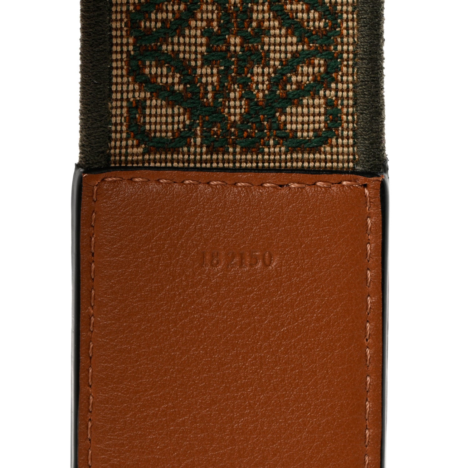 Loewe Calfskin Jacquard Anagram Strap Green Tan 4 of 4