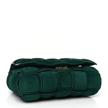 Bottega Veneta Suede Maxi Intrecciato Padded Chain Cassette Crossbody Bag Emerald Green 4 of 10