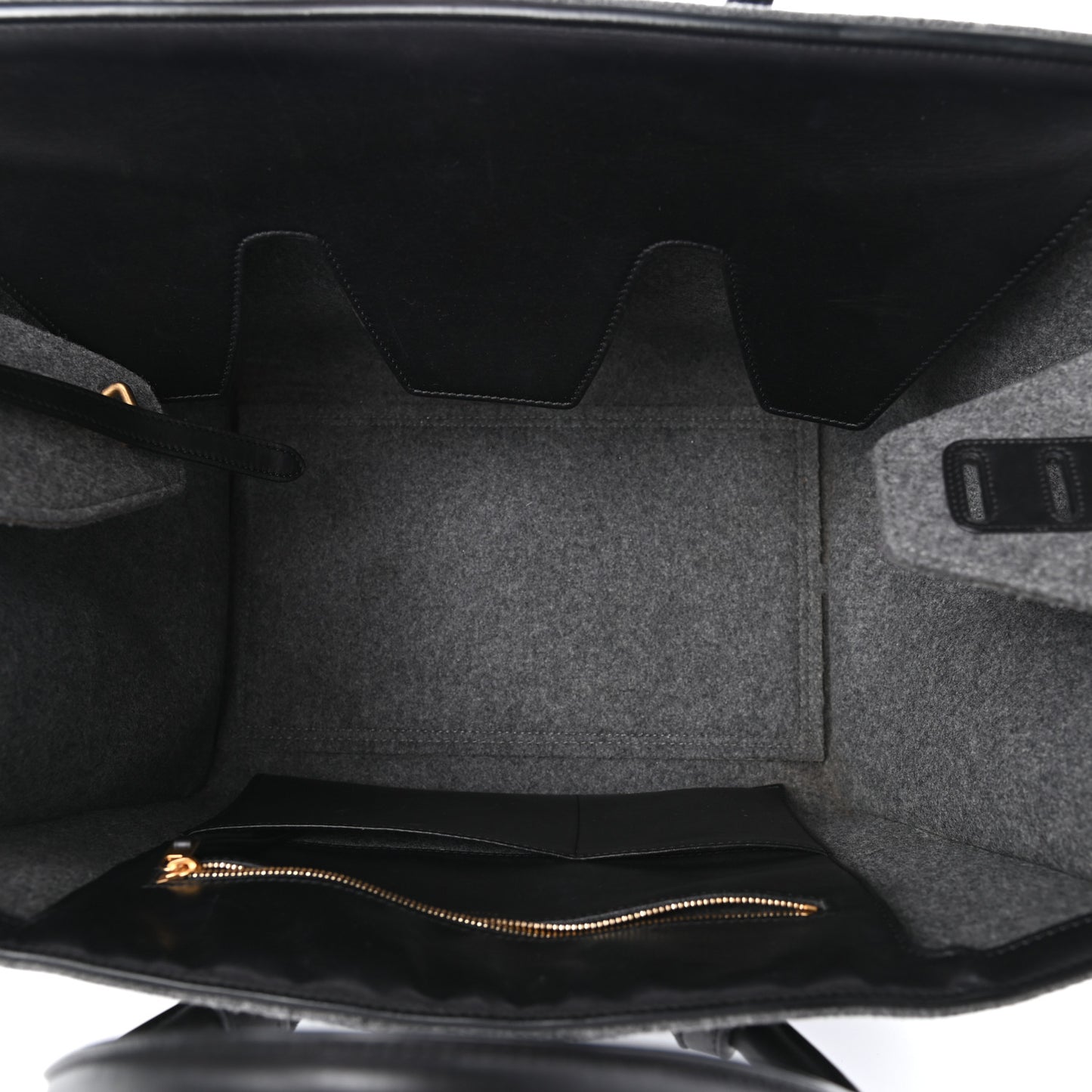 Felt Calfskin Medium Tie Knot Tote Grey Black