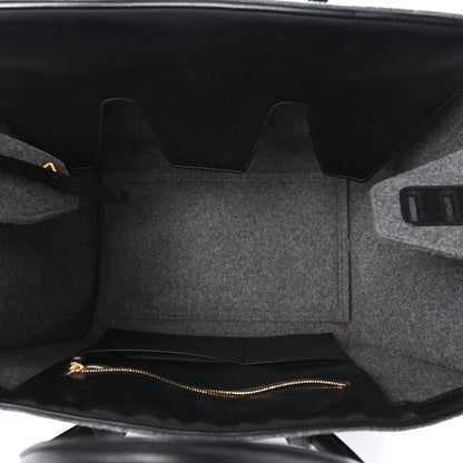 Celine Felt Calfskin Medium Tie Knot Tote Grey Black 5 of 9