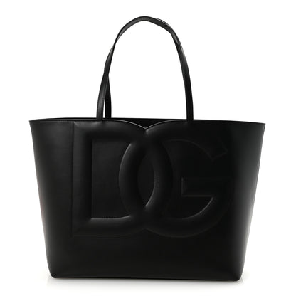 Dolce & Gabbana DOLCE GABBANA Calfskin DG Logo Shopper Tote Black 1 of 9
