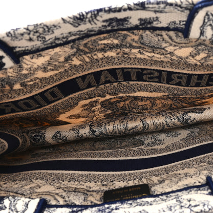 Christian Dior Canvas Embroidered Medium Dioriviera Toile De Jouy Book Tote Blue 5 of 10