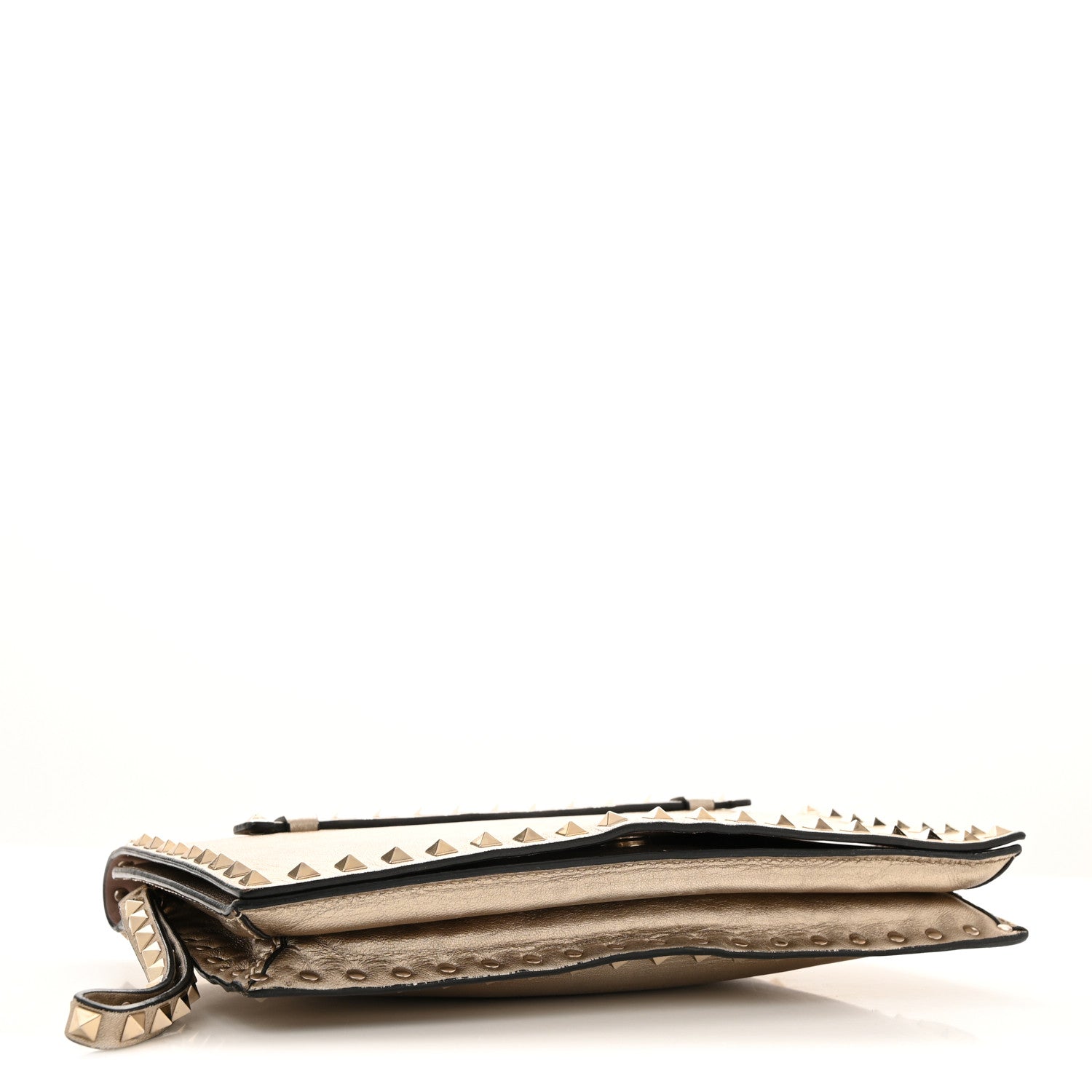 Valentino Garavani Metallic Nappa Rockstud Wristlet Clutch  Gold 4 of 12