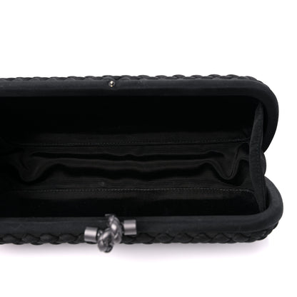 Bottega Veneta Silk Faille Intrecciato Knot Clutch Black 5 of 8