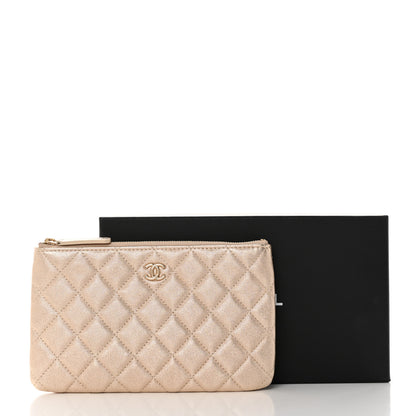 Chanel Metallic Lambskin Quilted Cosmetic Cas Gold 8 of 8