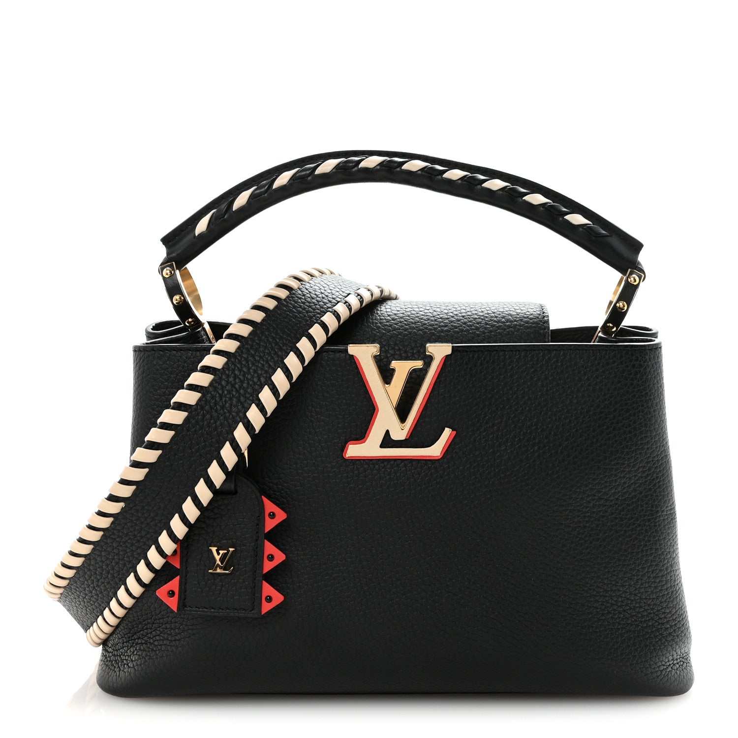 Louis Vuitton Taurillon Crafty Capucines MM Black 1 of 9