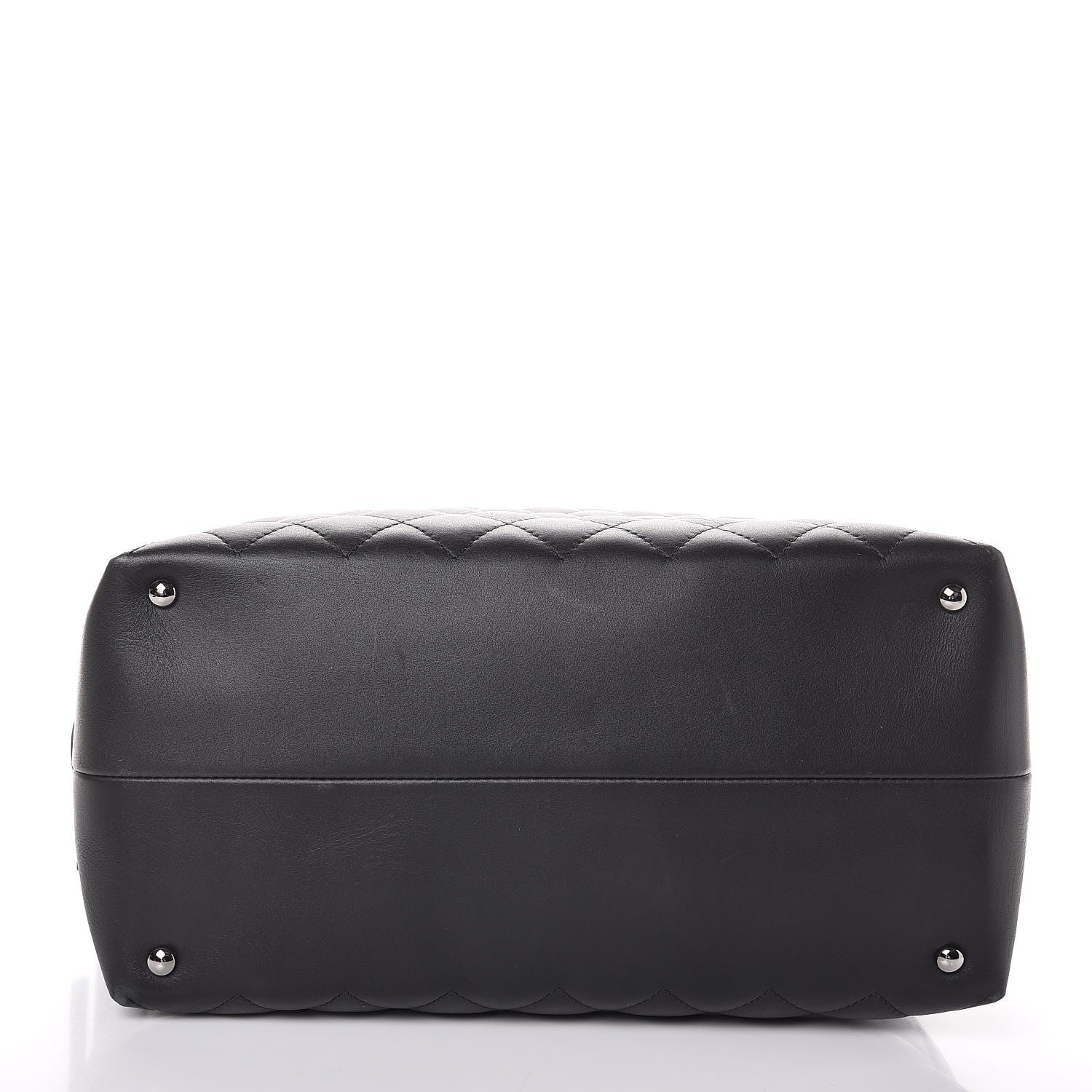 Chanel Calfskin Quilted Feather Weight Bowling Bag Black 5 of 13