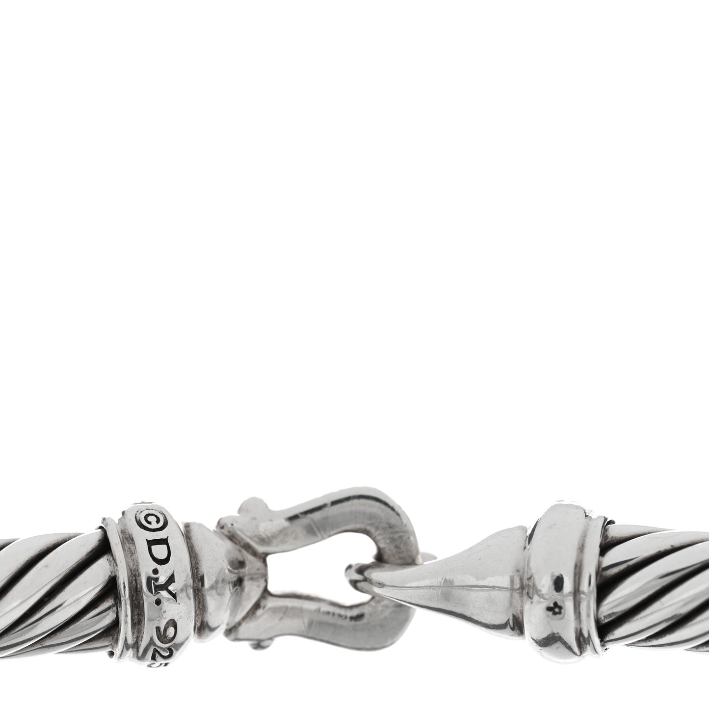 Sterling Silver Diamond 5mm Cable Buckle Bracelet