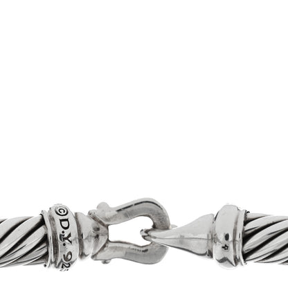 David Yurman Sterling Silver Diamond 5mm Cable Buckle Bracelet 3 of 3