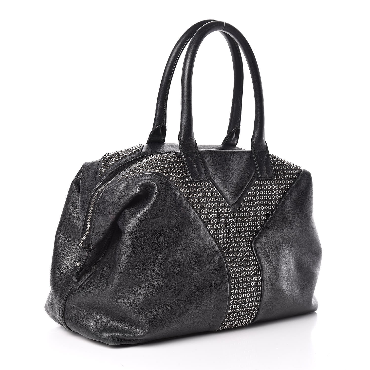 Saint Laurent Chevre Large Rock Stud Easy Y Black 3 of 11