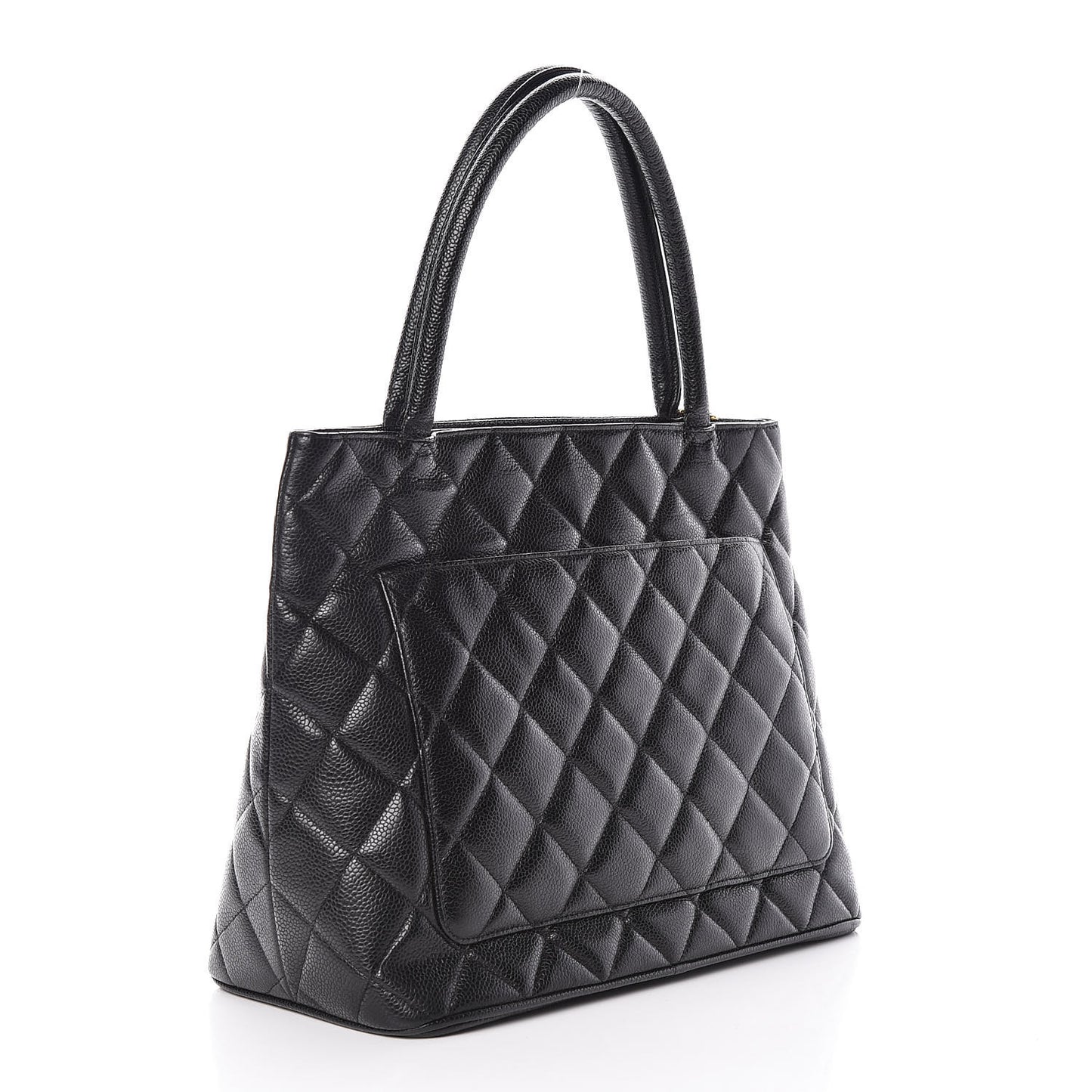 Caviar Quilted Medallion Tote Black