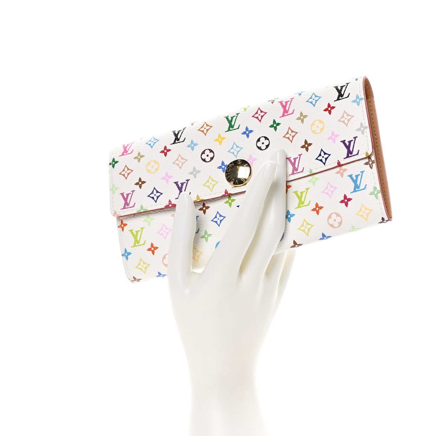Louis Vuitton Monogram Multicolor Sarah Wallet White 2 of 7