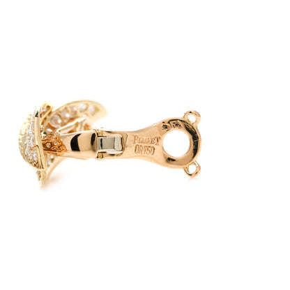 Piaget 18K Yellow Gold Diamond Leaf Clip-On Earrings 4 of 6