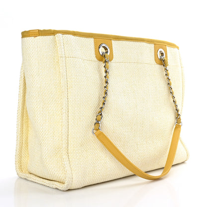 Chanel Woven Straw Raffia Small Deauville Tote Yellow 3 of 11