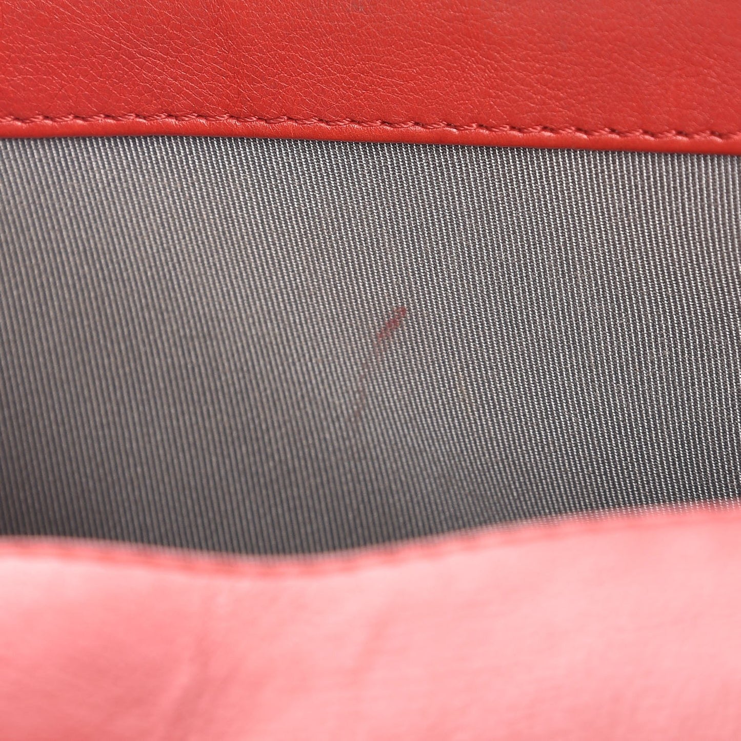 Calfskin Quilted Double Stitch Medium Boy Flap Red