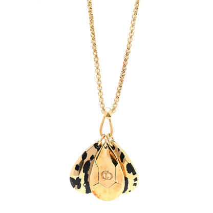 Christian Dior Metal Leopard Teardrop Necklace Gold 4 of 5
