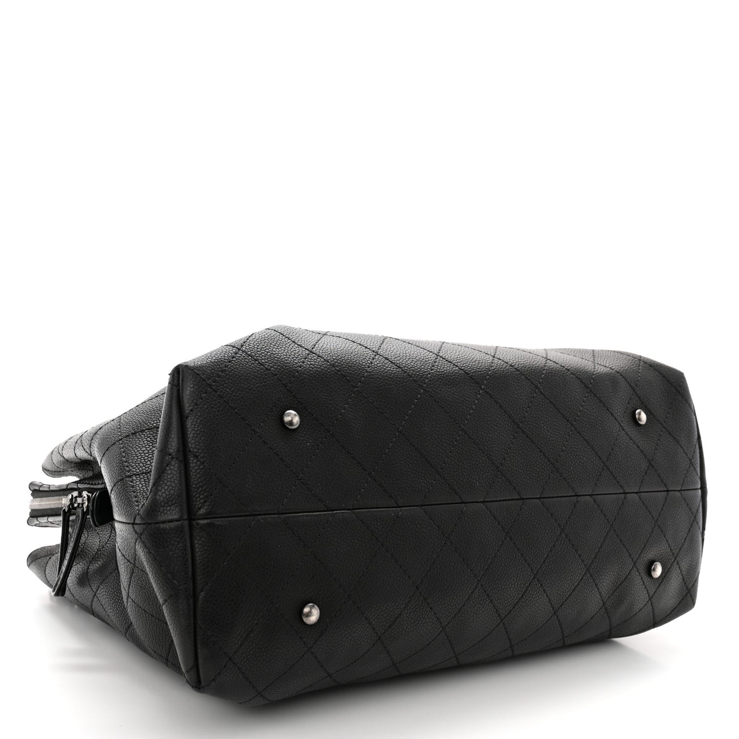 Grained Vegetal Calfskin Urban Shopping Tote Black