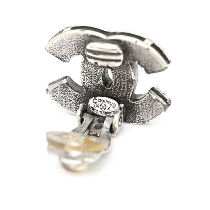 Chanel Ruthenium CC Clip On Earrings Silver Black 5 of 8