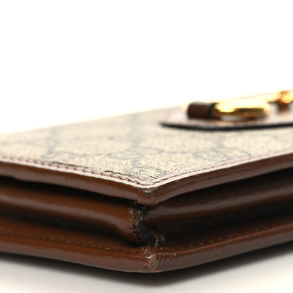 Gucci GG Supreme Monogram Azalea Calfskin Horsebit 1955 Wallet On Chain Beige Ebony Brown Sugar 9 of 10