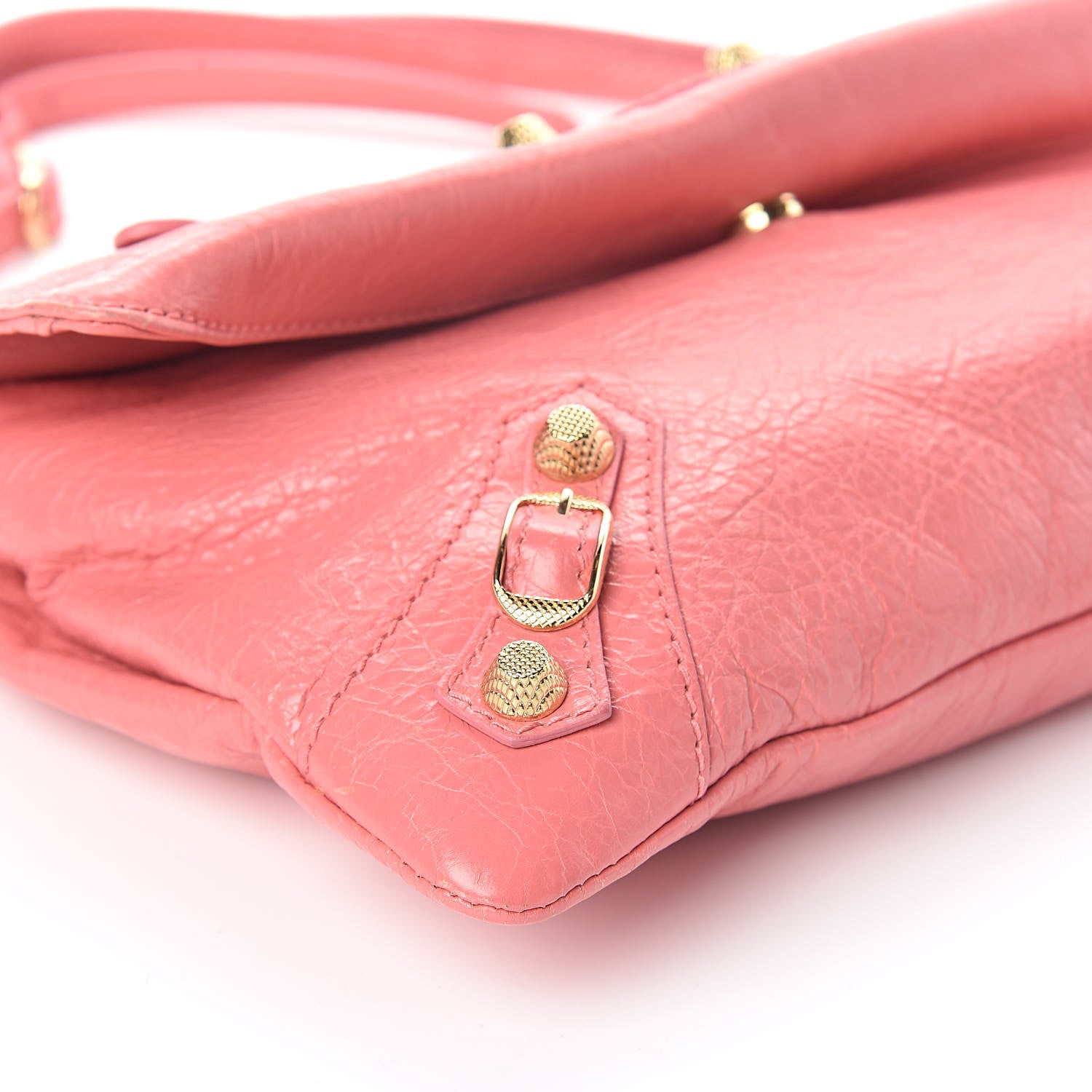 Balenciaga Agneau Giant 12 Gold Hardware Envelope Strap Clutch Rose Jaipur 8 of 9