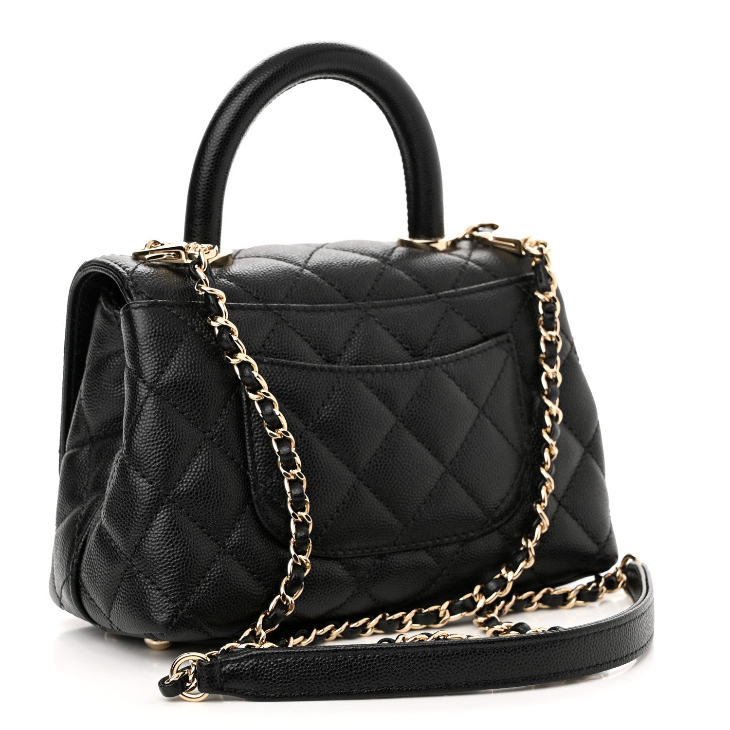 Chanel Caviar Quilted Extra Mini Coco Handle Flap Black 3 of 10