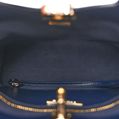 Chanel Shiny Crumpled Calfskin Quilted Mini 31 Shopping Bag Navy Blue 5 of 16