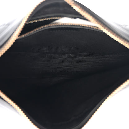 Gucci GG Calfskin Embossed Emblem Medium Half Moon Shoulder Bag Black 5 of 10