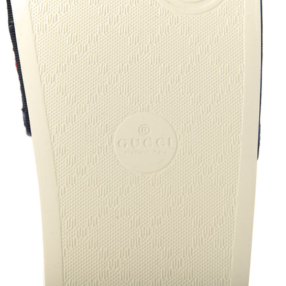 Gucci Terry Cloth GG Monogram Slide Sandals 36 Blue Red 7 of 9