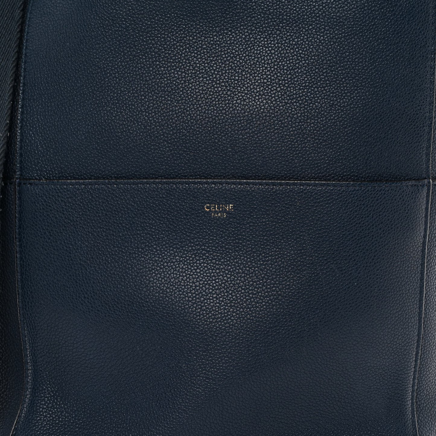 Soft Grained Calfskin Sangle Bucket Bag Navy Blue