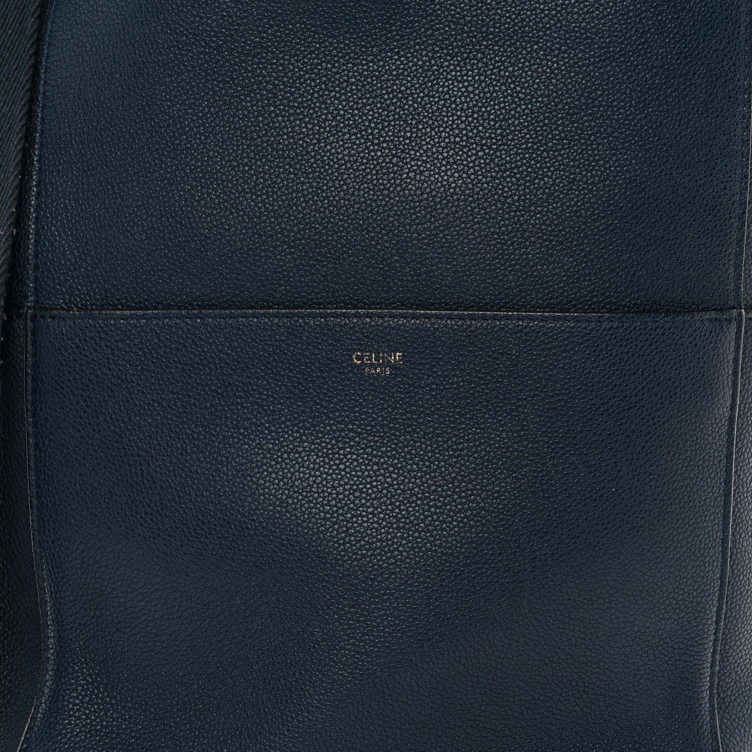 Celine Soft Grained Calfskin Sangle Bucket Bag Navy Blue 8 of 11