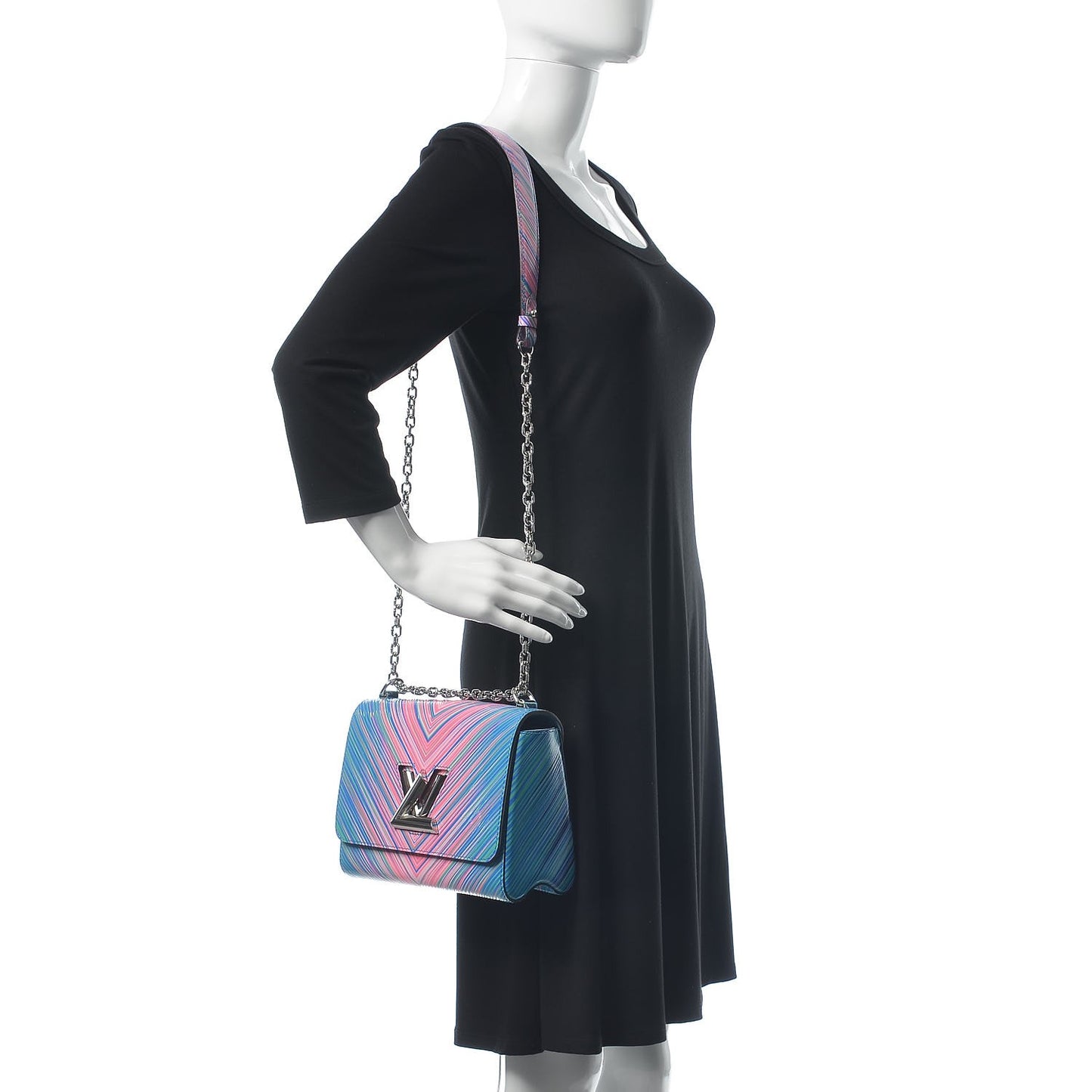 Epi Tropical Twist Shoulder Bag MM Blue Rose