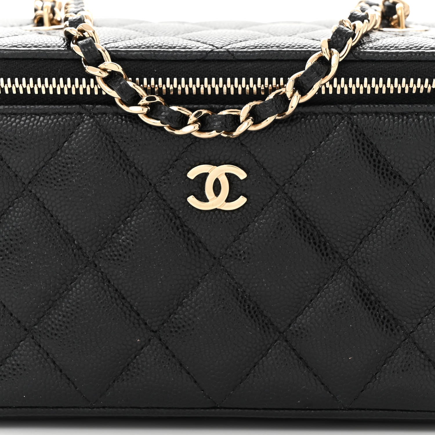 Chanel Caviar Quilted Small Vanity Case With Chain Black 8 of 11