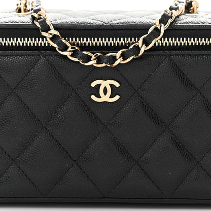 Chanel Caviar Quilted Small Vanity Case With Chain Black 8 of 11