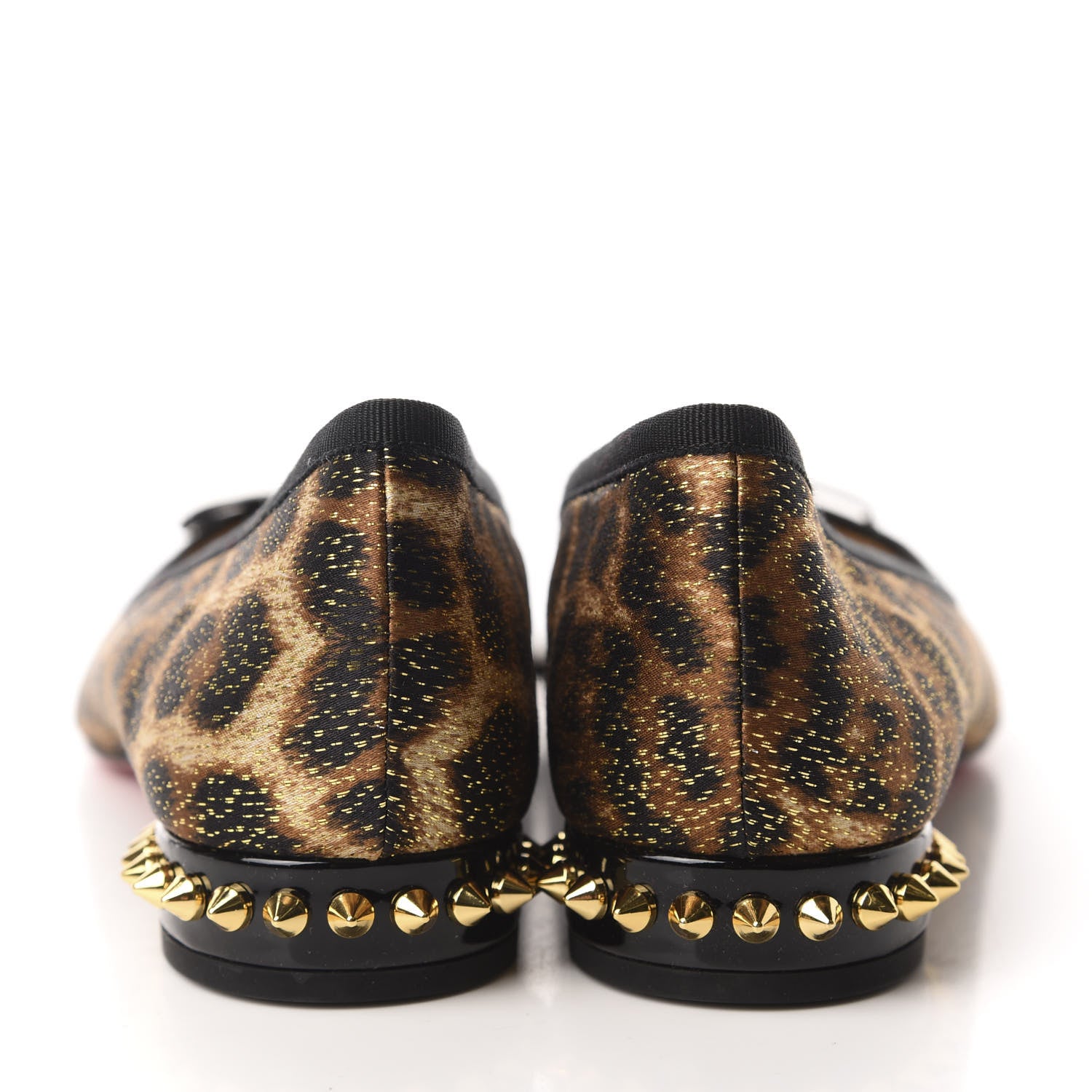 Christian Louboutin Lurex Leopard La Massine Flats 39 Black Gold 5 of 9