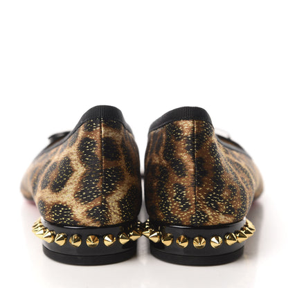 Christian Louboutin Lurex Leopard La Massine Flats 39 Black Gold 5 of 9