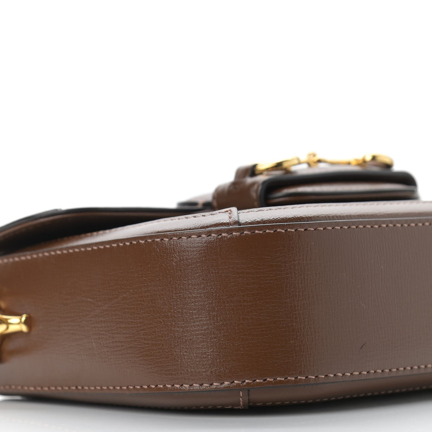GG Supreme Monogram Web Mini Horsebit 1955 Shoulder Bag Beige Brown Sugar
