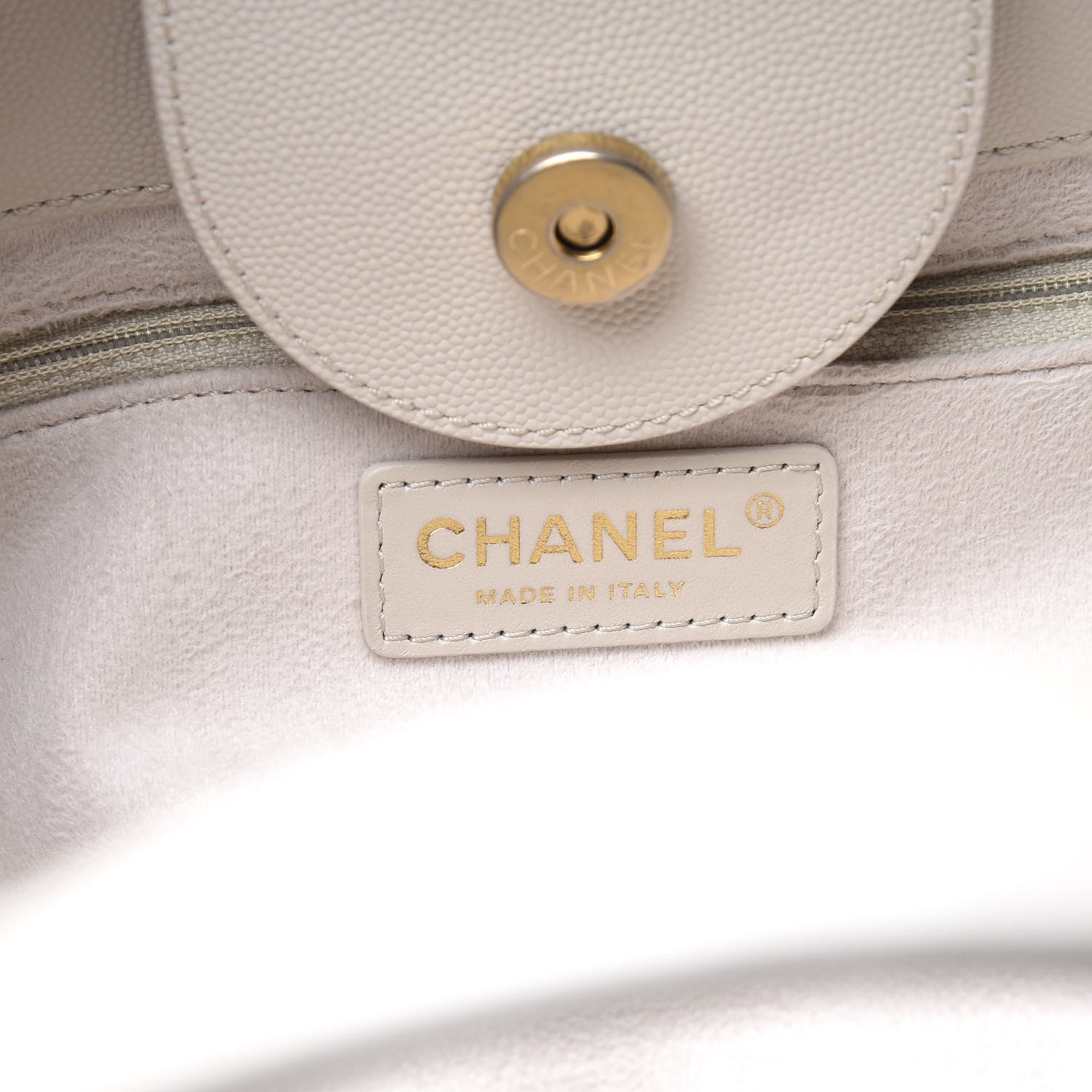 Chanel Caviar Small Studded Deauville Tote Ivory 7 of 10