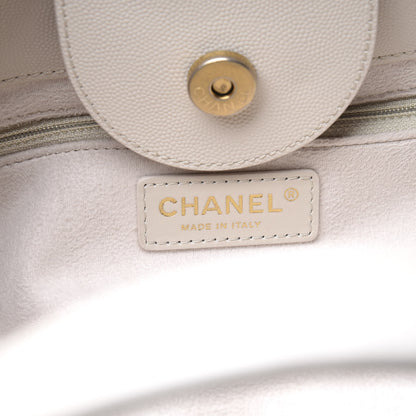Chanel Caviar Small Studded Deauville Tote Ivory 7 of 10
