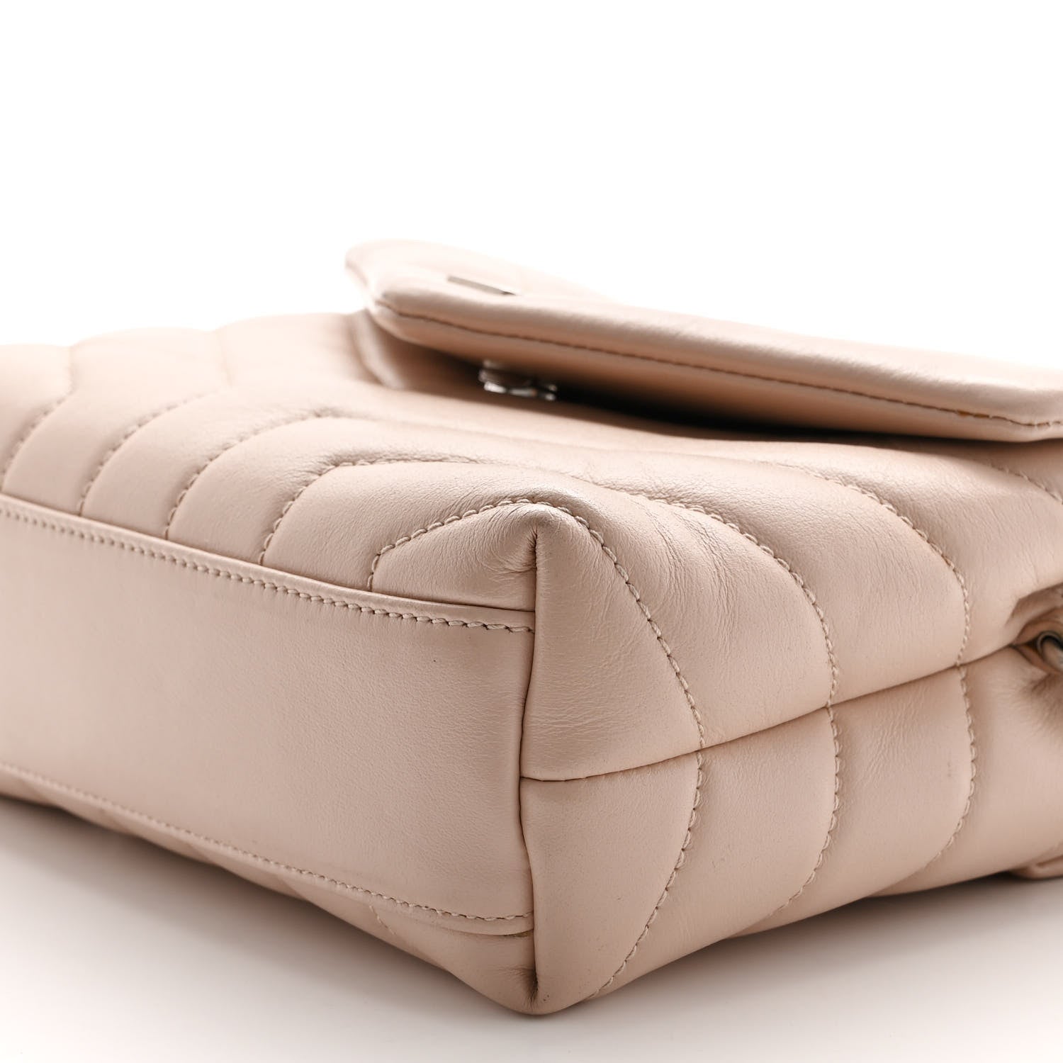 Saint Laurent Calfskin Y Quilted Monogram Toy Loulou Crossbody Bag Marble Pink 9 of 10