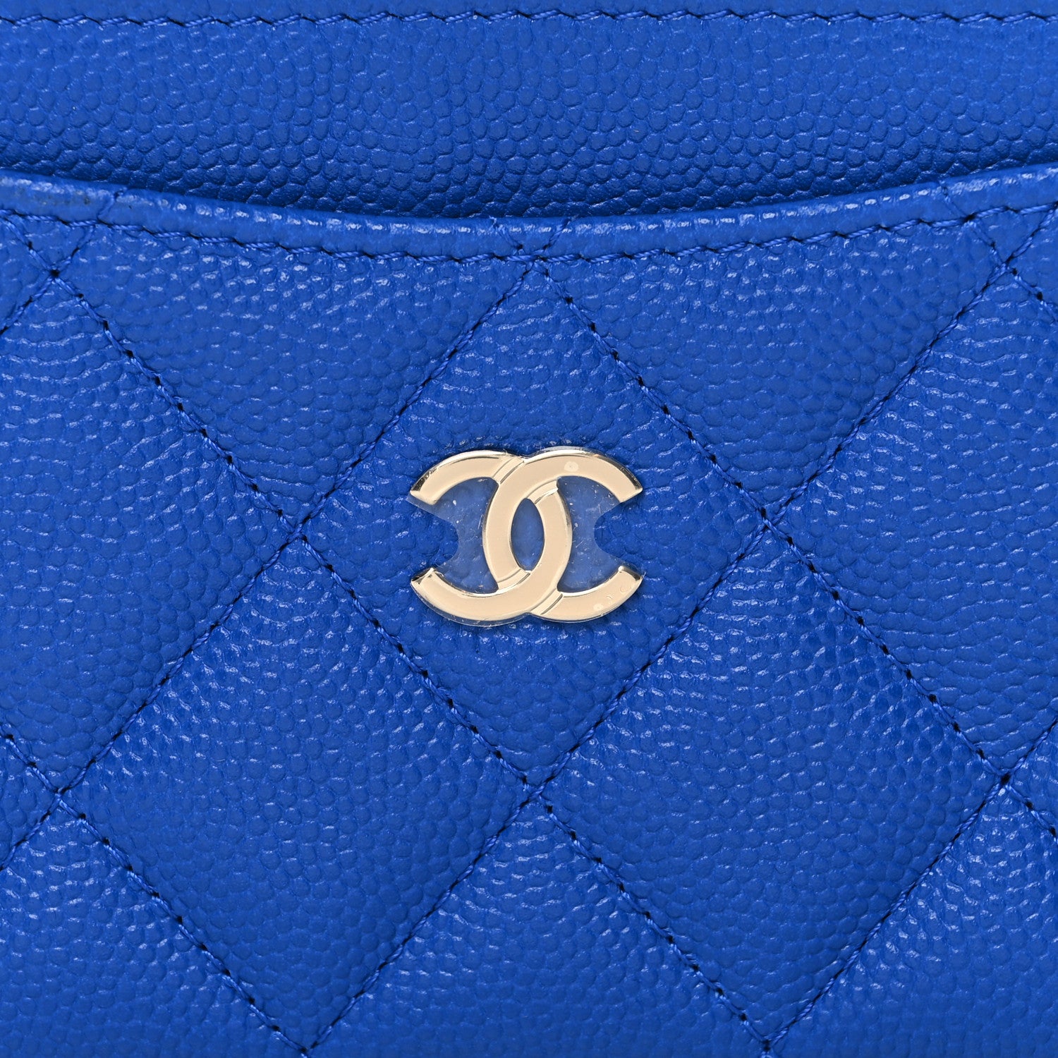 Chanel Caviar Quilted Card Holder Blue 9 of 9