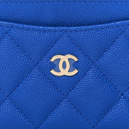 Chanel Caviar Quilted Card Holder Blue 9 of 9