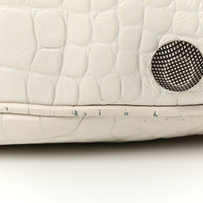 Balenciaga Extra Supple Calfskin Crocodile Embossed Small Le Cagole Shoulder Bag White 12 of 18