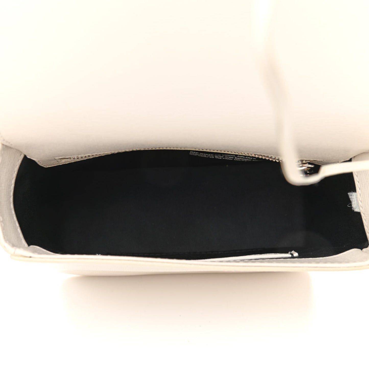 Saffiano Striped Diag Binder Flap Bag White Black