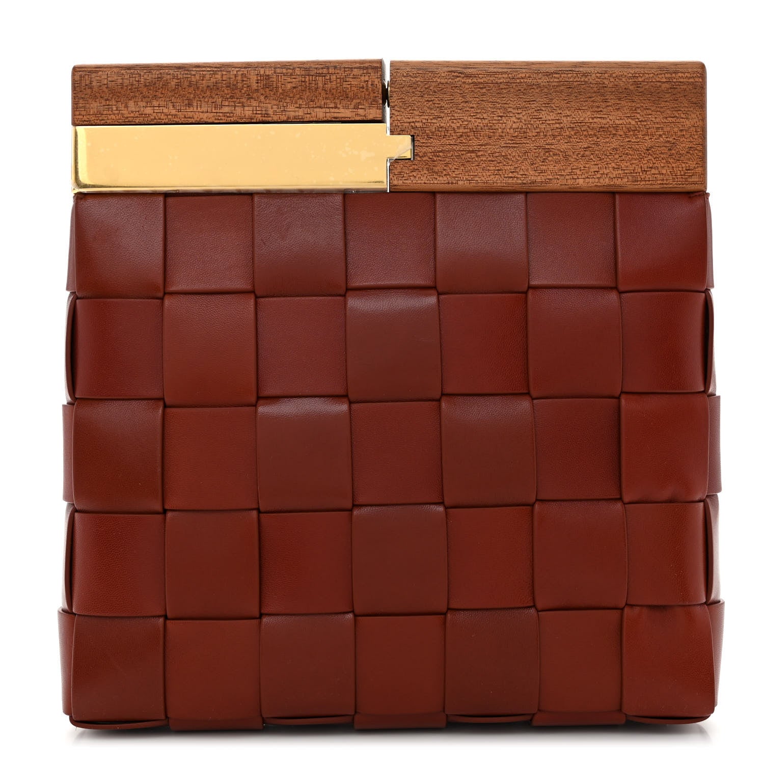 Bottega Veneta Nappa Intrecciato The Snap Clutch Rust 1 of 9