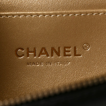 Chanel Shiny Lambskin Quilted Pearl Logo Waist Bag Black 6 of 10