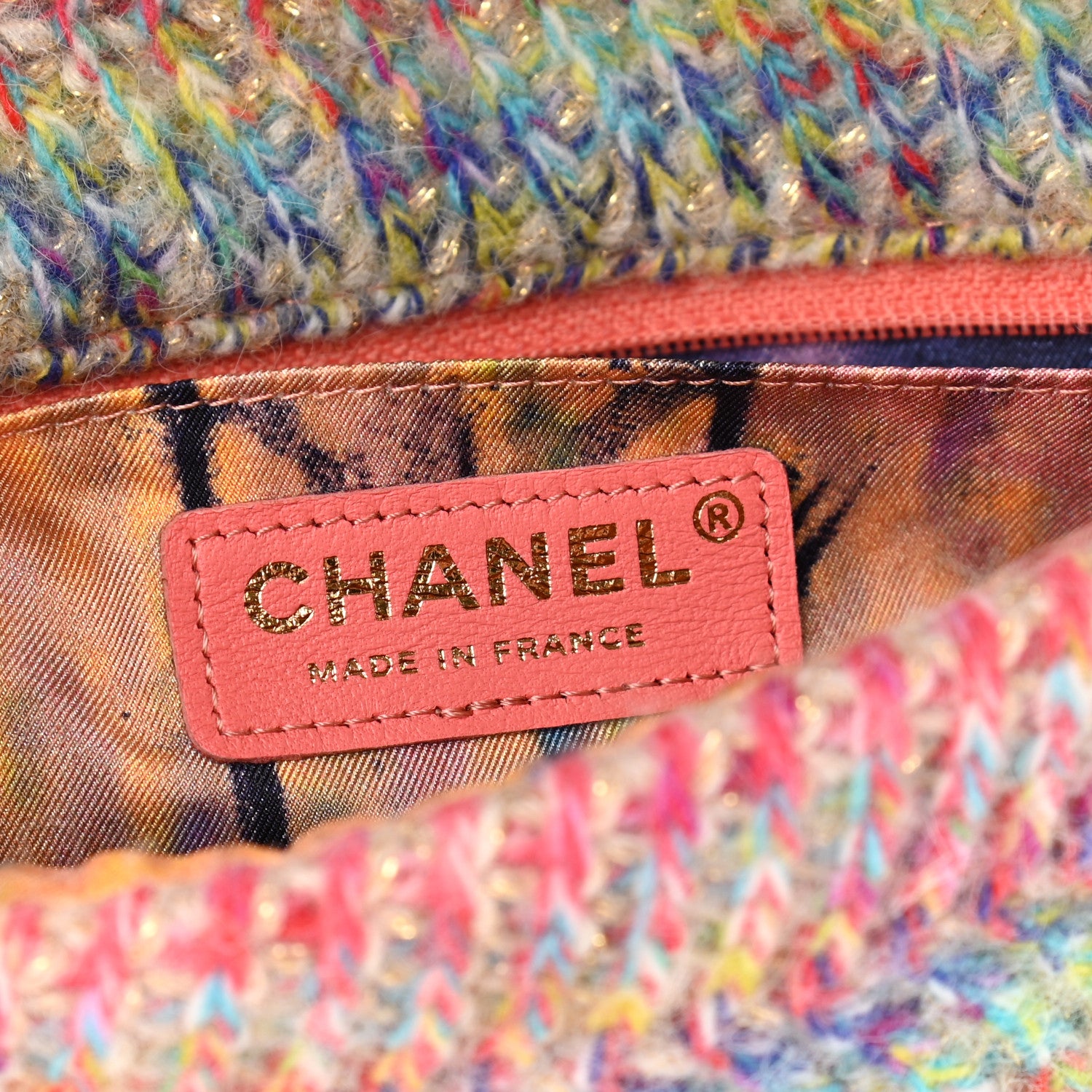 Chanel Knit Mini Rectangular Flap Orange Multicolor 6 of 10
