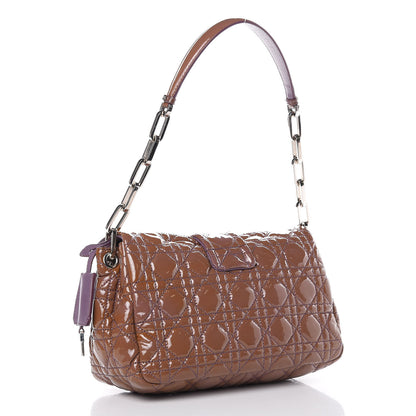 Christian Dior Patent Cannage New Lock Flap Purple 3 of 16