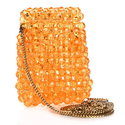Fendi Glass Vitello King Beaded Mini Pico Baguette Charm Orange 3 of 9