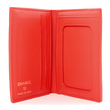 Chanel Lambskin Quilted Card Holder Wallet Red 5 of 8